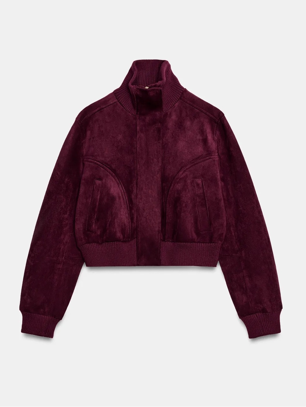 Zara FAUX SUEDE HIGH-NECK JACKET